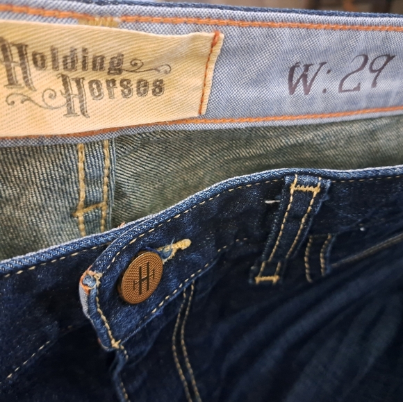 Anthropologie Holding Horses Jean Shorts denim Boy Short dark cotton blend 29 - Picture 4 of 9